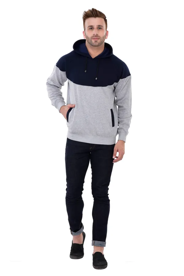 Navy_Blue_&_Grey_Stylish_Non-Zipper_Designer_Hooded_Sweatshirt_For_Men