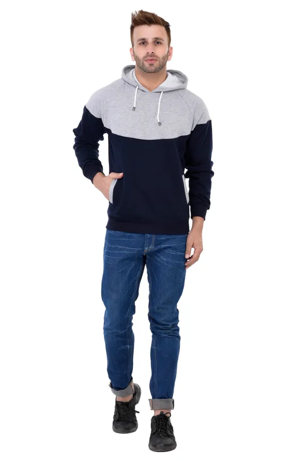 Grey_&_Navy_Blue_Stylish_Non-Zipper_Designer_Hooded_Sweatshirt_For_Men