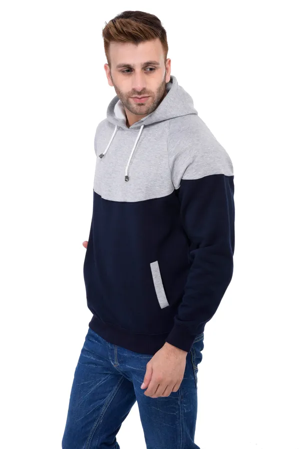 Grey_&_Navy_Blue_Stylish_Non-Zipper_Designer_Hooded_Sweatshirt_For_Men