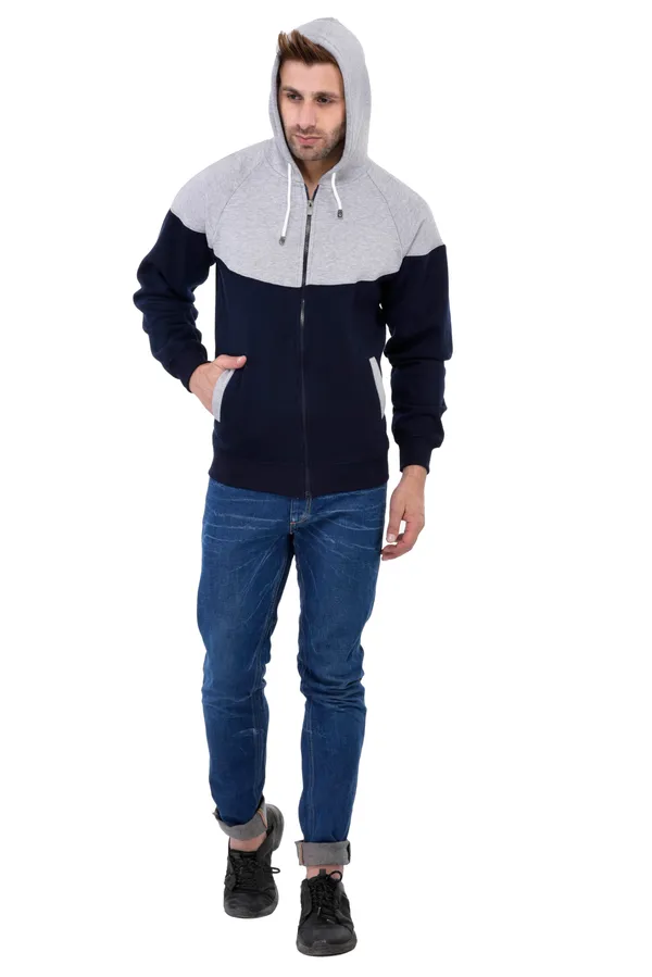 Grey_&_Navy_Blue_Stylish_Zipper_Designer_Hooded_Sweatshirt_For_Men