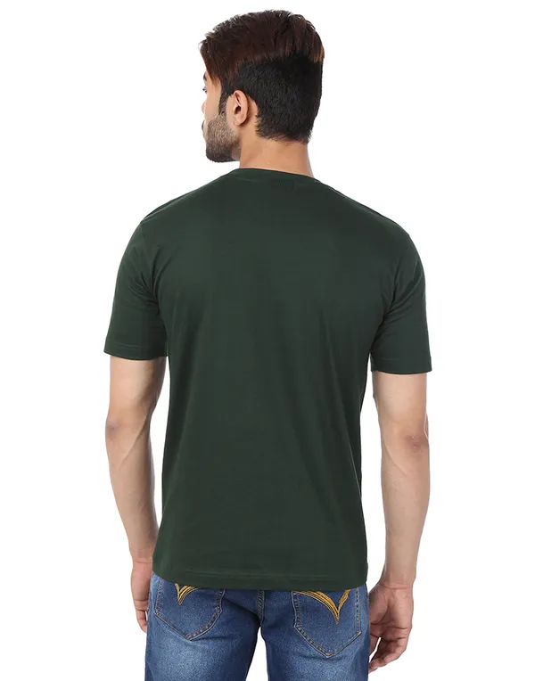 Bottle_Green_Plain_Round_Neck_T-Shirt_For_Men