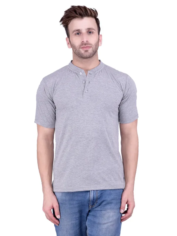 Grey_Plain_Henley_Neck_Half_Sleeves_T-Shirt_For_Men