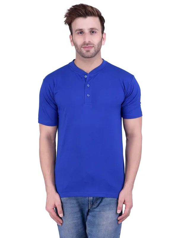 Royal_Blue_Plain_Royal_Henley_Neck_Half_Sleeves_T-Shirt_For_Men