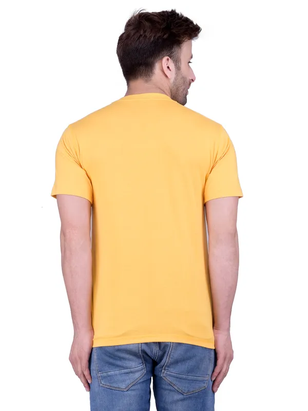 Yellow_Plain_Henley_Neck_Half_Sleeves_T-Shirt_For_Men
