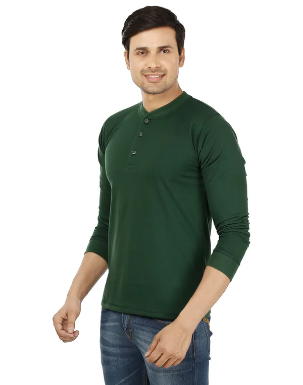 Bottle_Green_Plain_Henley_Neck_Full_Sleeves_T-Shirt_For_Men
