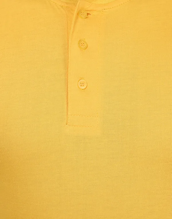 Yellow_Plain_Henley_Neck_Full_Sleeves_T-Shirt_For_Men