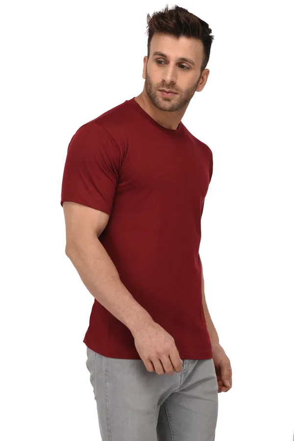Maroon_Plain_Round_Neck_T-Shirt_For_Men