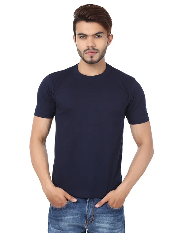 Navy_Blue_Plain_Round_Neck_T-Shirt_For_Men