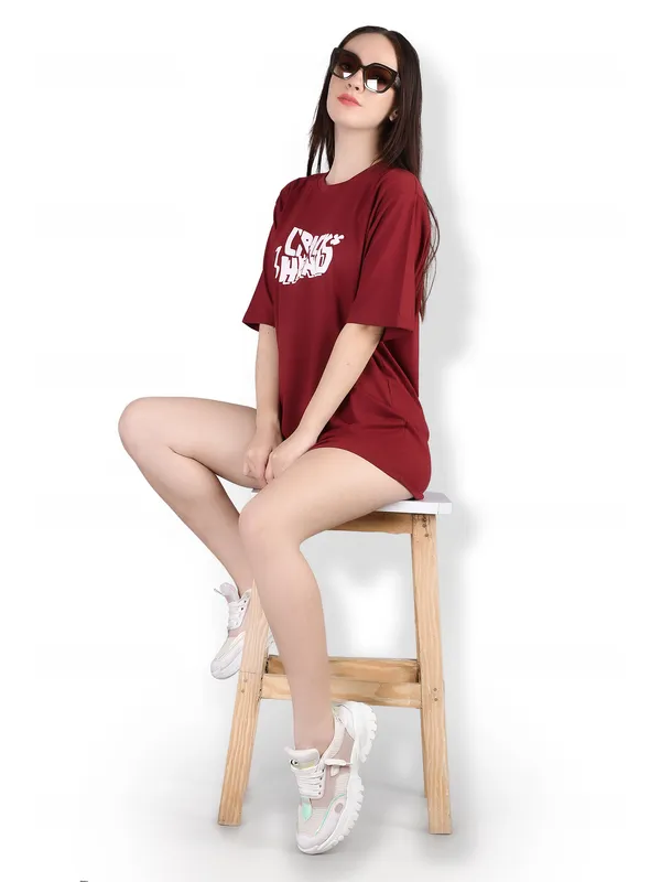 Maroon_Printed_Oversized_T-Shirt__For_Women