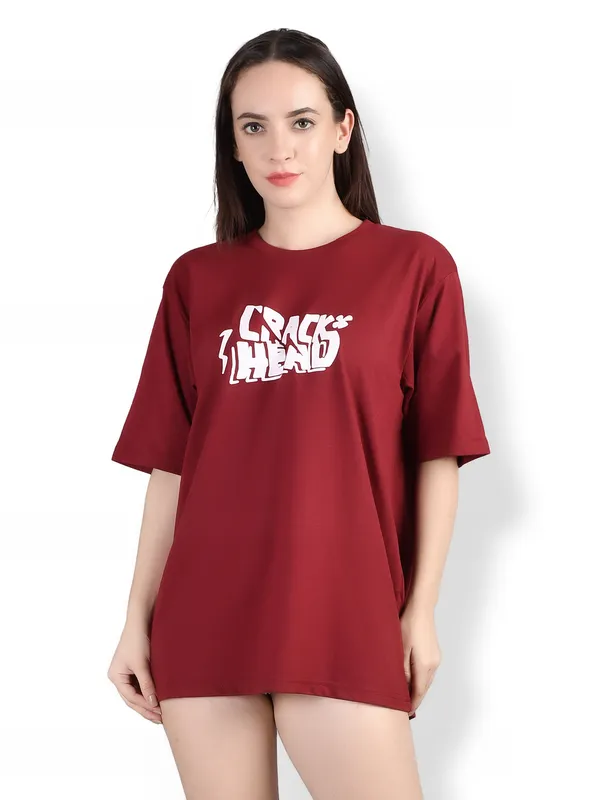Maroon_Printed_Oversized_T-Shirt__For_Women