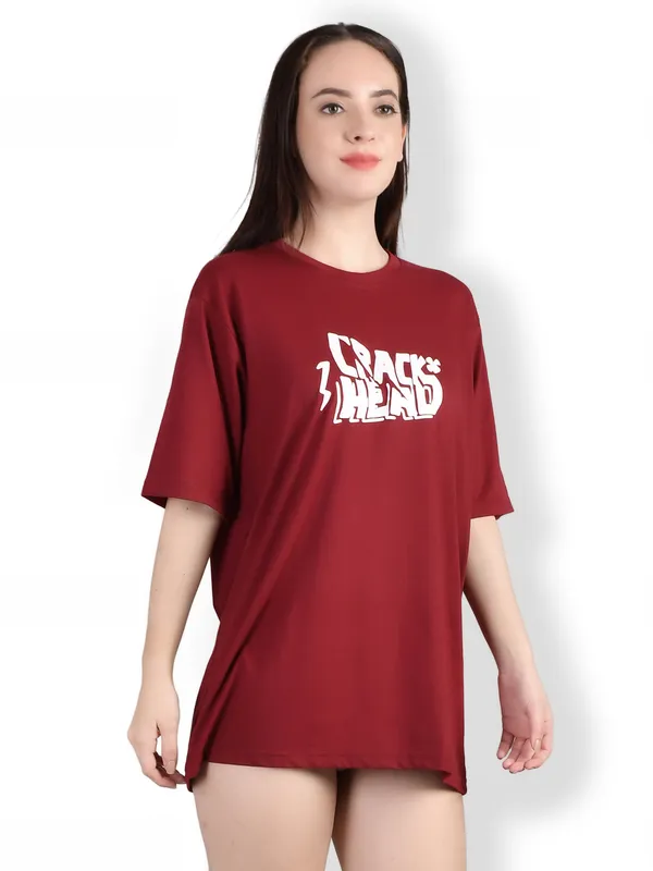 Maroon_Printed_Oversized_T-Shirt__For_Women
