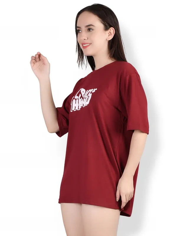Maroon_Printed_Oversized_T-Shirt__For_Women