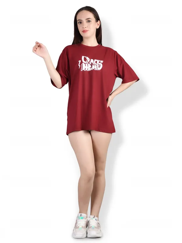 Maroon_Printed_Oversized_T-Shirt__For_Women