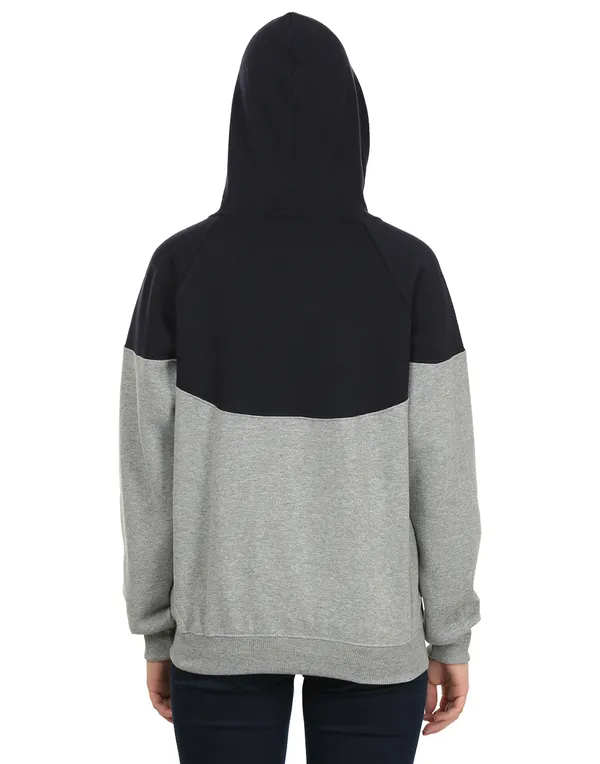 Navy_Blue_&_Grey_Stylish_Non-Zipper_Designer_Hooded_Sweatshirt_For_Women