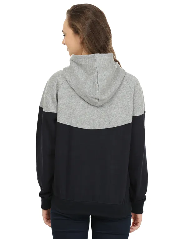 Grey_&_Navy_Blue_Stylish_Non-Zipper_Designer_Hooded_Sweatshirt_For_Women
