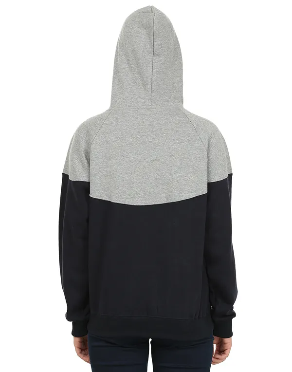Grey_&_Navy_Blue_Stylish_Non-Zipper_Designer_Hooded_Sweatshirt_For_Women