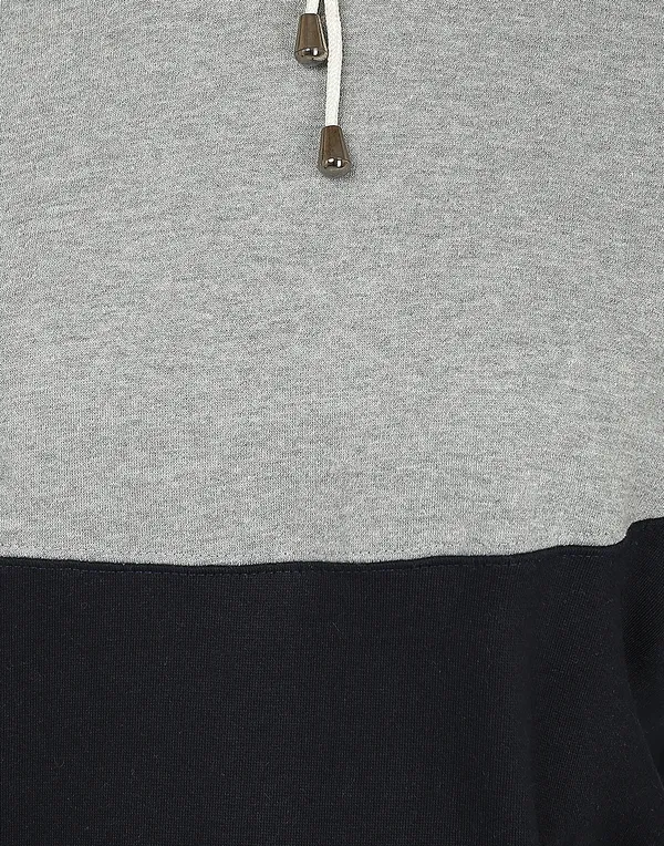 Grey_&_Navy_Blue_Stylish_Non-Zipper_Designer_Hooded_Sweatshirt_For_Women
