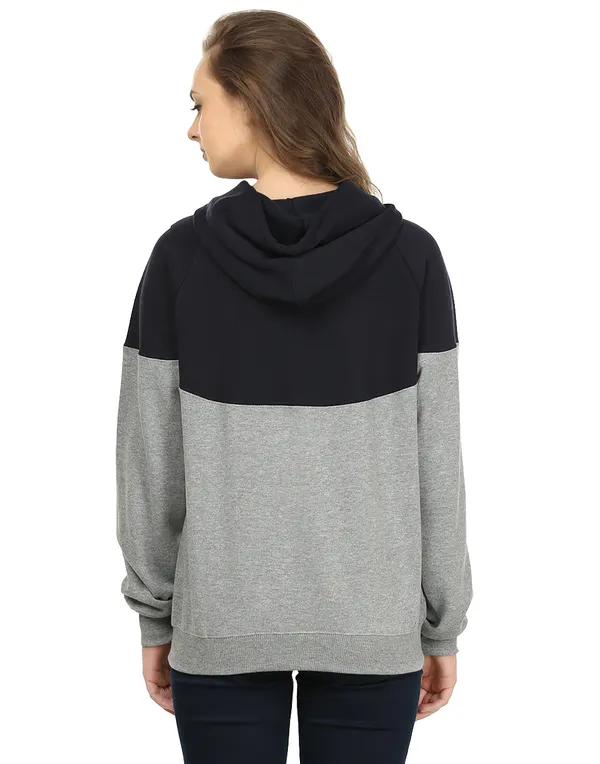 Navy_Blue_&_Grey_Stylish_Zipper_Designer_Hooded_Sweatshirt_For_Women