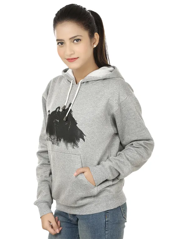 Grey_Stylish_Knight'S_Watch_Printed_Hooded_Sweatshirt_For_Women