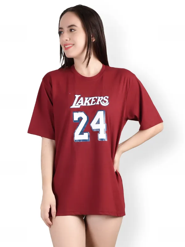 Maroon_Printed_Oversized_T-Shirt__For_Women