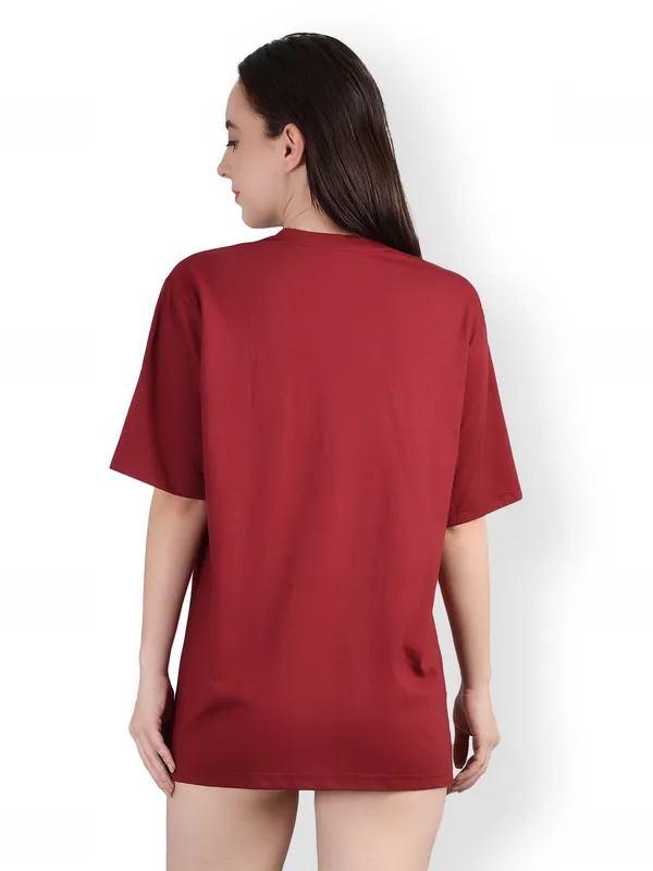 Maroon_Printed_Oversized_T-Shirt__For_Women