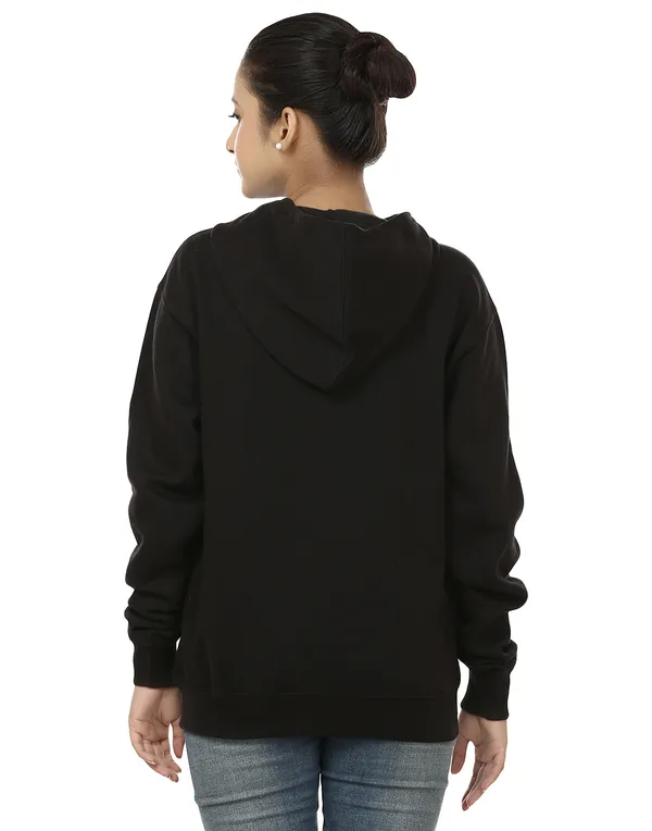 Black_Stylish_Plain_Zipper_Hooded_Sweatshirt_For_Women