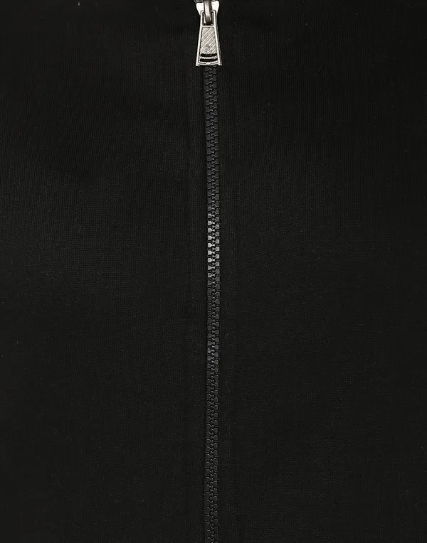 Black_Stylish_Plain_Zipper_Hooded_Sweatshirt_For_Women