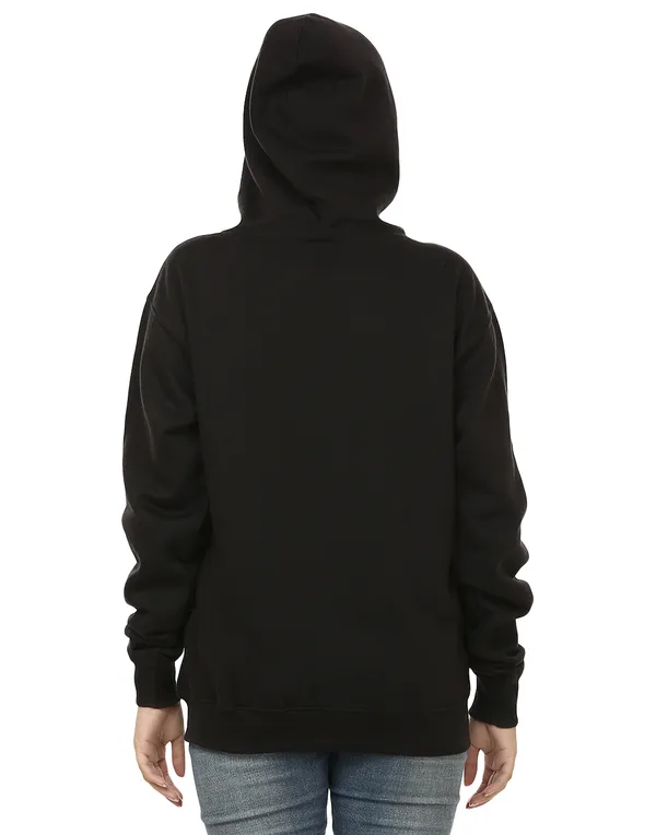 Black_Stylish_Plain_Zipper_Hooded_Sweatshirt_For_Women