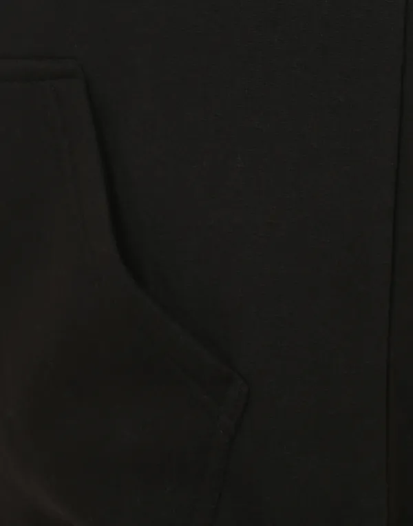 Black_Stylish_Plain_Zipper_Hooded_Sweatshirt_For_Women