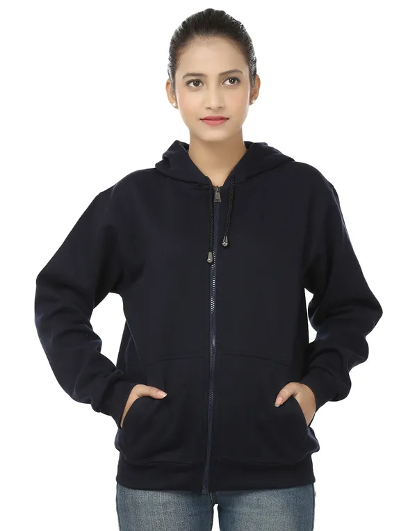 Navy_Blue_Stylish_Plain_Zipper__Hooded_Sweatshirt_For_Women