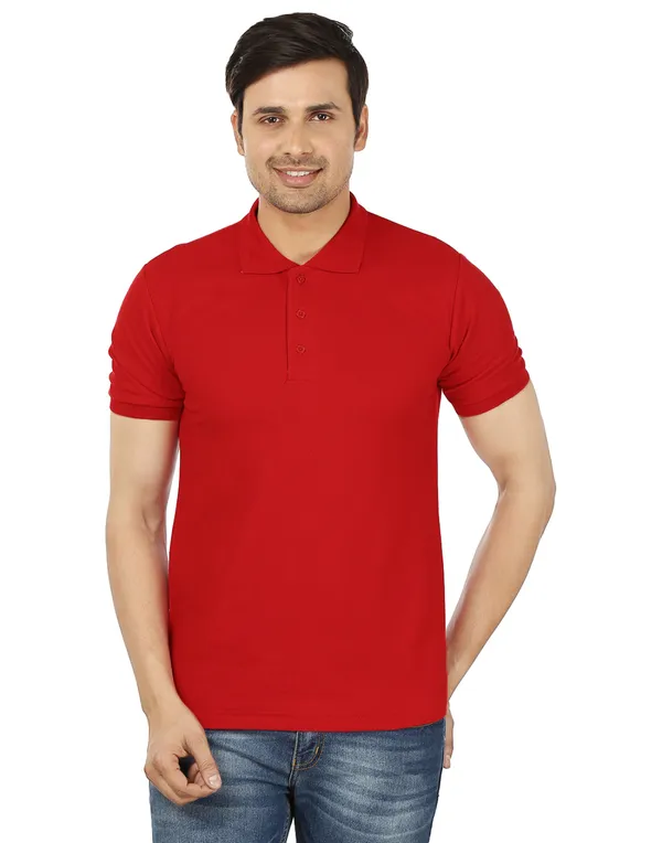 Red_Plain_Polo_Neck_T-Shirt_For_Men