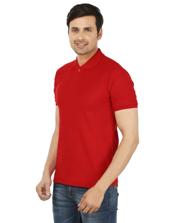 Red_Plain_Polo_Neck_T-Shirt_For_Men