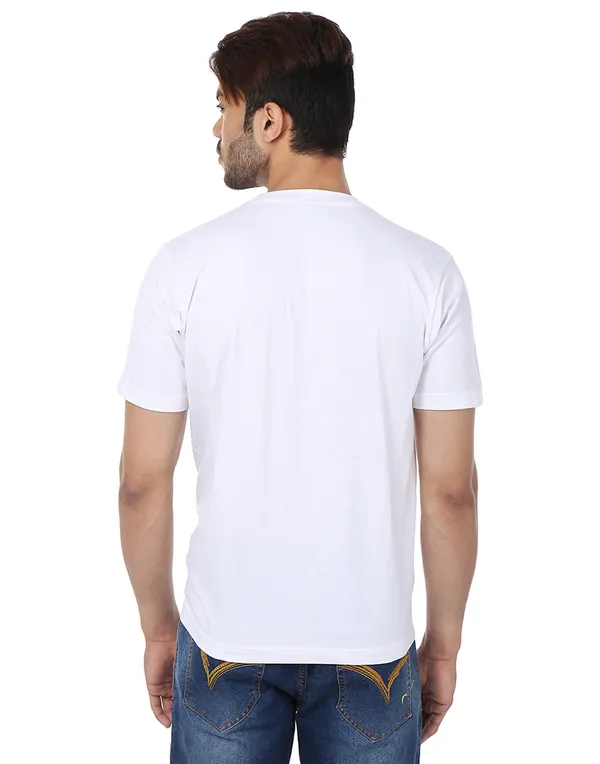 White_Plain_Round_Neck_T-Shirt_For_Men