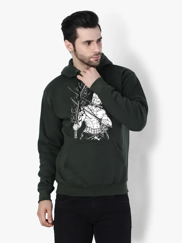 Bottle_Green_Stylish_Anime_Printed_Hoodie_For_Men