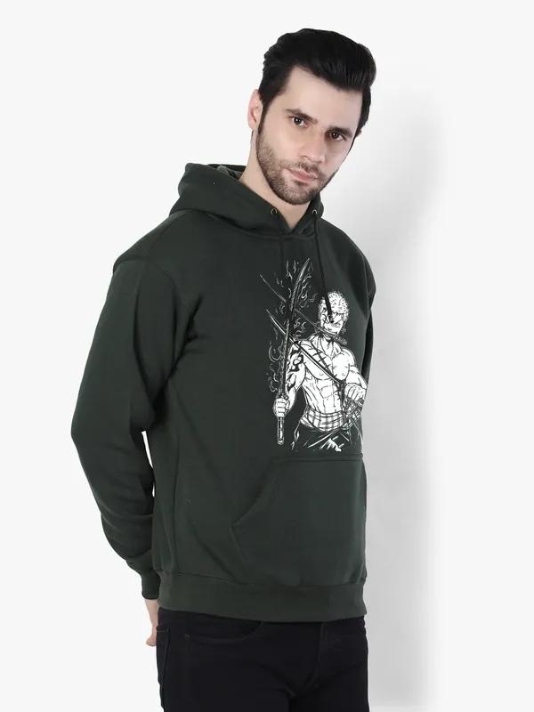 Bottle_Green_Stylish_Anime_Printed_Hoodie_For_Men