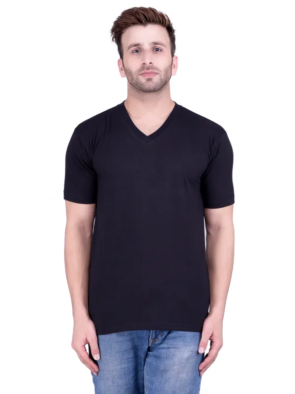 Black_Plain_V-Neck_T-Shirt_For_Men