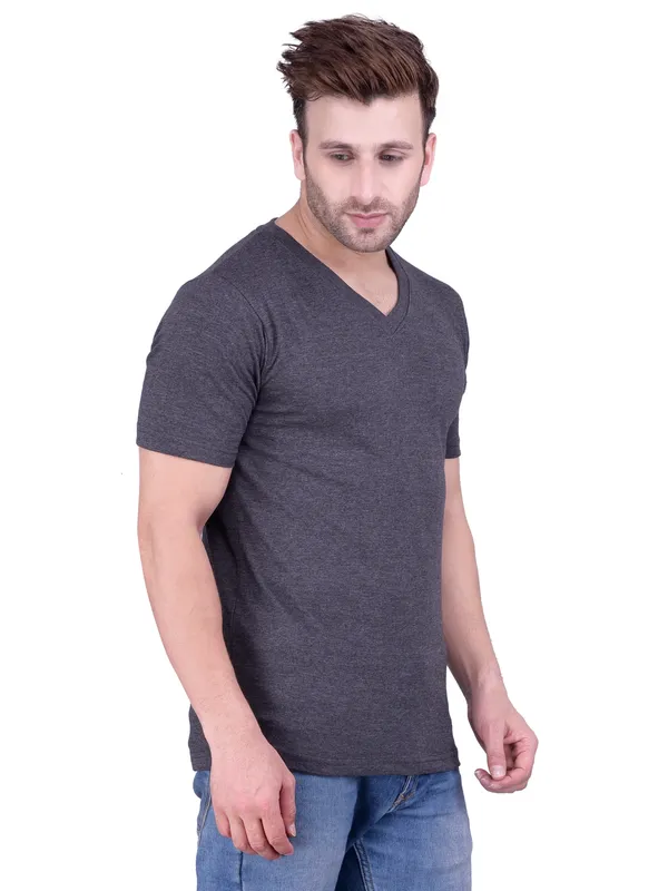 Dark_Grey_Plain_Dark_V-Neck_T-Shirt_For_Men