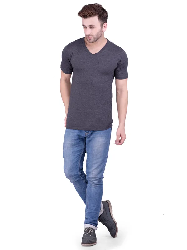 Dark_Grey_Plain_Dark_V-Neck_T-Shirt_For_Men
