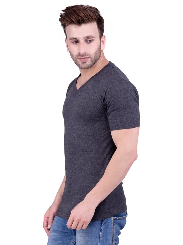 Dark_Grey_Plain_Dark_V-Neck_T-Shirt_For_Men