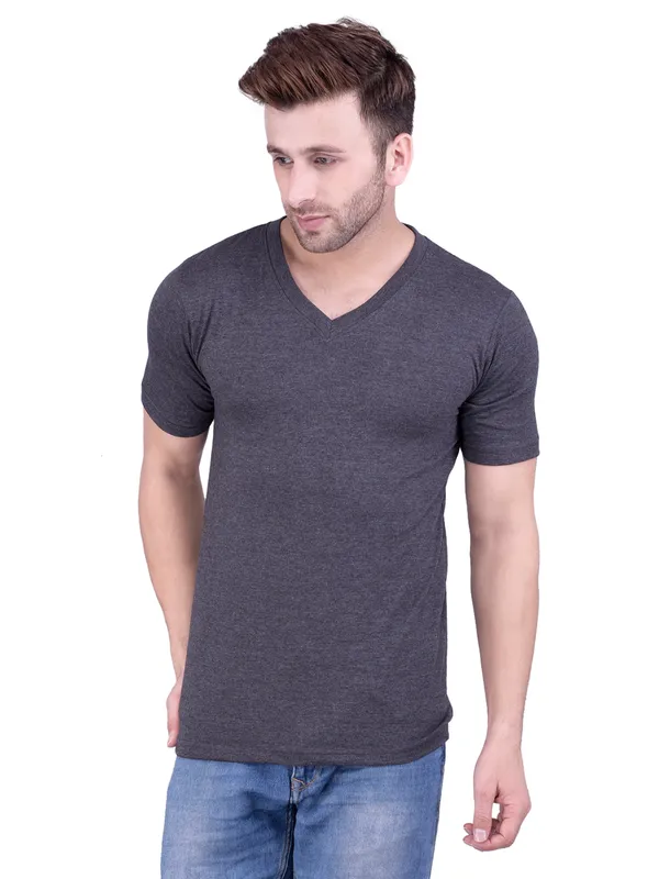 Dark_Grey_Plain_Dark_V-Neck_T-Shirt_For_Men