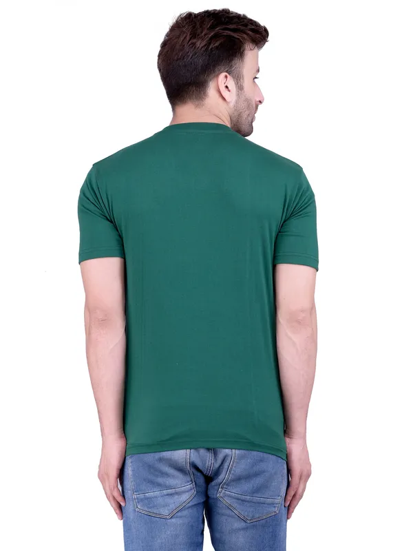 Bottle_Green_Plain_V-Neck_T-Shirt_For_Men
