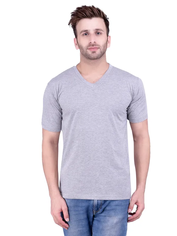 Grey_Plain_V-Neck_T-Shirt_For_Men