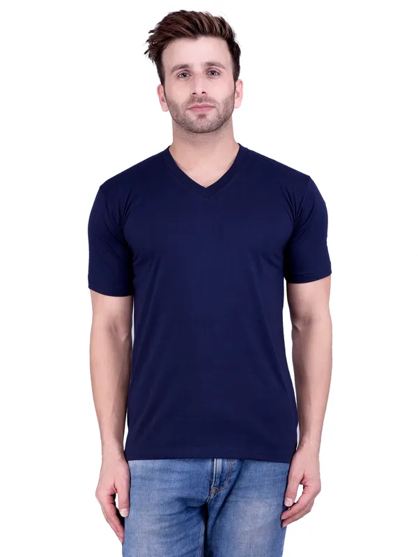 Navy_Blue_Plain_V-Neck_T-Shirt_For_Men