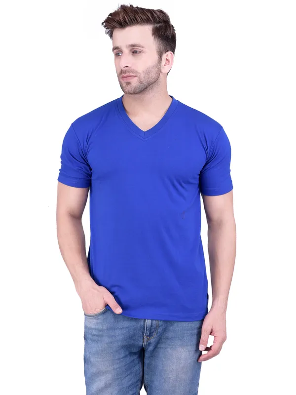 Royal_Blue_Plain_Royal_V-Neck_T-Shirt_For_Men