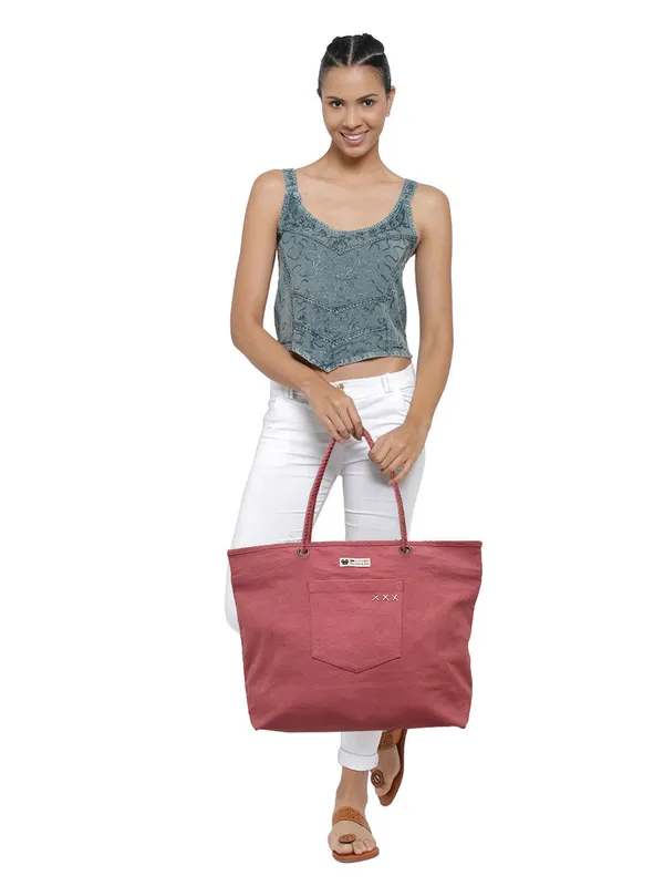 Pink_Women_Tote_Bag_|_Canvas_Zipper_with_Shoulder_Strap