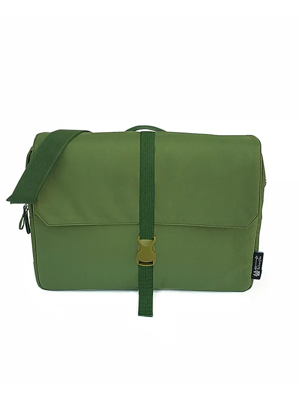 Green_Unisex_Laptop_Messenger_Bag_|_Polyester_Zipper_with_Removable_Strap