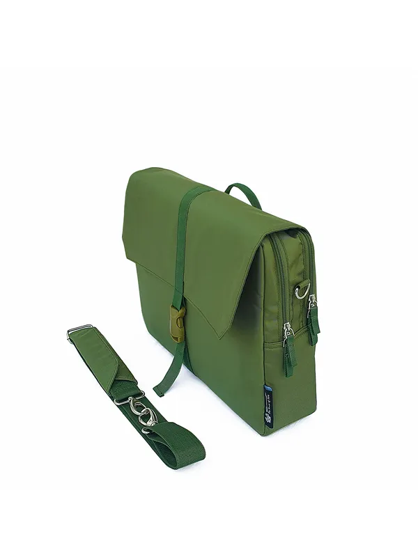 Green_Unisex_Laptop_Messenger_Bag_|_Polyester_Zipper_with_Removable_Strap