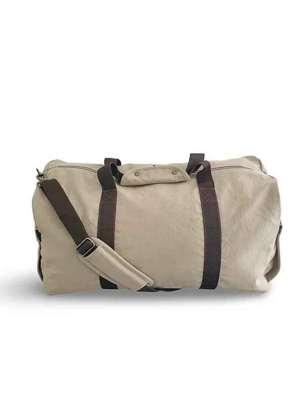 Beige_Unisex_Oversized_Travel_Duffle_/_Gym_Bag_|_Canvas_Zipper_with_Removable_Strap