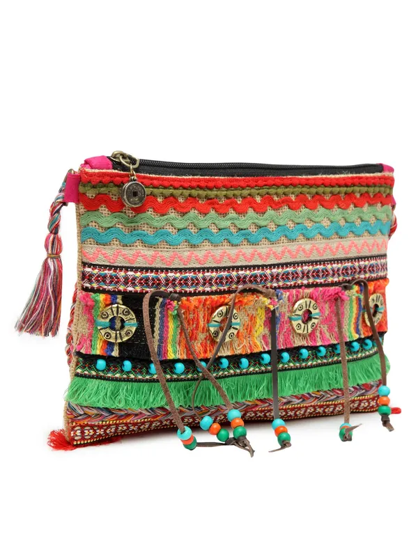 Multicolor_Women_Sling_Bag_|_Jute_Zipper_With_Shoulder_Strap