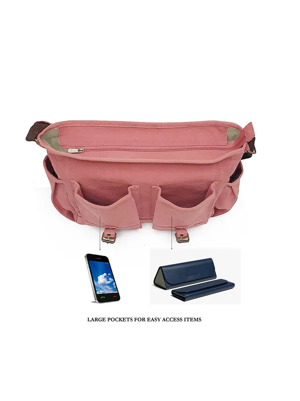 Pink_Unisex_Laptop_Messenger_Bag_|_Canvas_Zipper_With_Shoulder_Strap